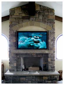Plasma TV Installed Above Fireplace